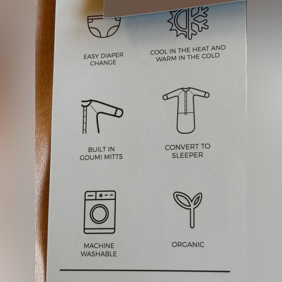 Goumi Jamms Organic Cotton Sleep Sack Pink Rose 0-3 months NWT - Picture 8 of 8